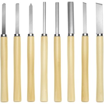 Set de 8 Cinceles para Torno de Madera QWORK
