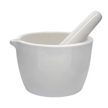 Mortero con mano de porcelana 400 ml resistente