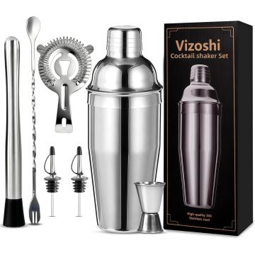 Set de Coctelera Profesional Vizoshi 7 Piezas, Acero Inoxidable