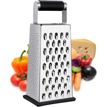 Rallador de queso 4 caras acero inoxidable negro