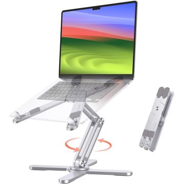 Soporte para Laptop OMOTON LA10 Giratorio 360°, Ajustable y Plegable