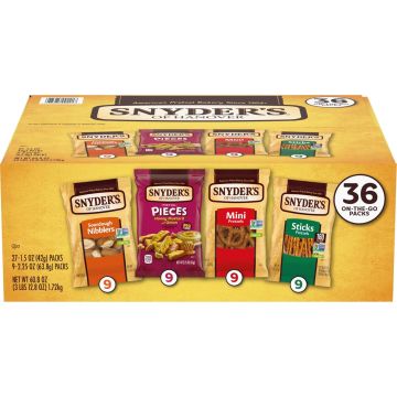 Variedad de Pretzels Snyder's of Hanover, Pack de 36 unidades