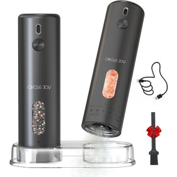 Molino eléctrico recargable de sal y pimienta CIRCLE JOY