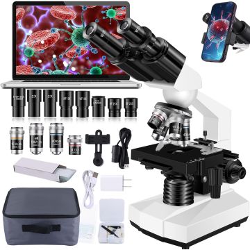 Microscopio binocular electrónico 40X-2000X con cámara USB