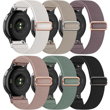 6 Correas Nylon Elásticas 20mm para Garmin Vivoactive 5/6 Forerunner 55/165 Venu Sq 2