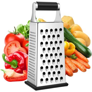 Rallador Supercenter de acero inoxidable, 4 caras, negro
