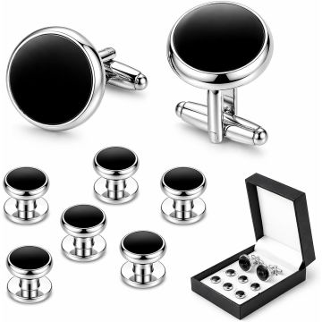 Set de Mancornas y Gemelos para Hombre - Acero Inoxidable