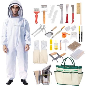 Kit de Inicio de Apicultura de 31 Piezas con Traje - XL