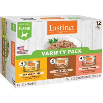 Instinct Flaked Entrée Wet Canned Cat Food - Variety Pack 12 Pack