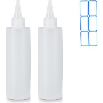 2 Pack Botellas Dosificadoras 10 oz (300ml) con Pico Anti Fugas