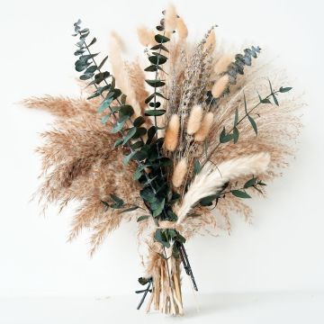 Ramo Boho de Pampas Verdes, Lavanda y Eucalipto Secos