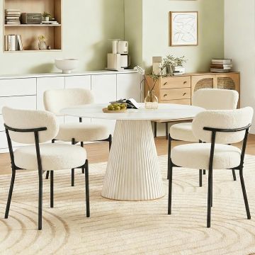 Sillas de comedor, conjunto de 4, estilo moderno, asiento acolchado