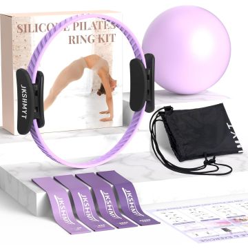 Kit de Anillo de Pilates para Mujeres con Pelota y Bandas de Resistencia