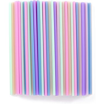 100 pitillos desechables de plástico coloridos