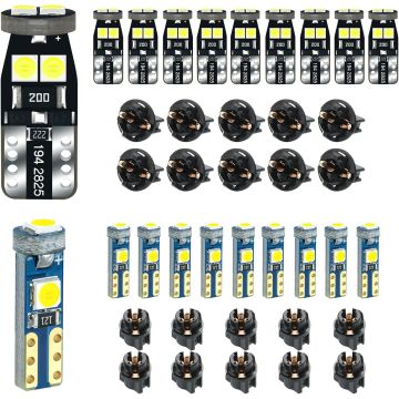 Kit de 30 bombillas LED T5/T10 12V blanco para tablero de auto