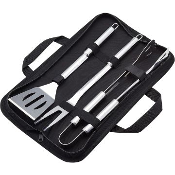 Amazon Basics Set de 4 Herramientas para Parrilla con Bolsa