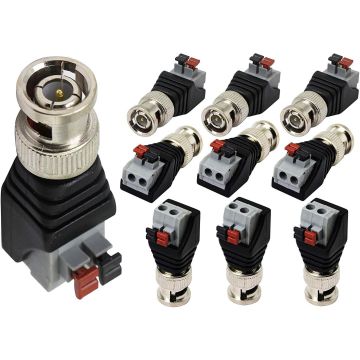 Adaptador BNC Video Baluns, Macho a 2 Terminales Tornillo, 10 Unidades