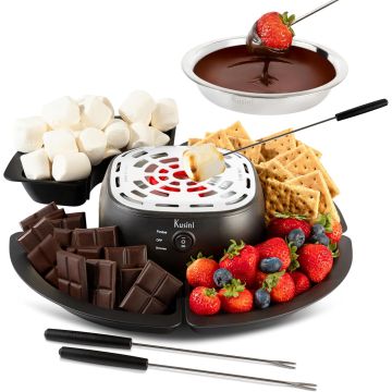 Kusini set eléctrico 2 en 1 para fondue y s'mores con 4 brochetas