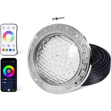 Sistema de Luz LED para Piscina Empotrada 10 Pulgadas 50W RGBW 120V