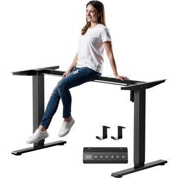 Base Eléctrica para Escritorio CROWNFURN, Altura Ajustable 28.3"-47.2", Negro
