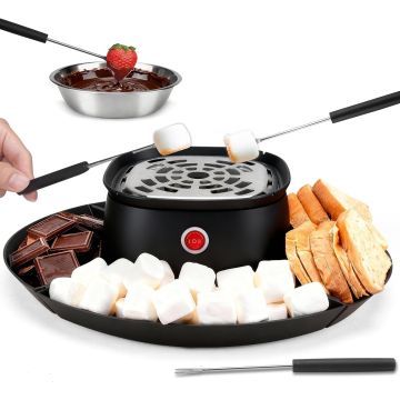 SugarWhisk 2 en 1 Set para S'mores y Fondue con 4 Tenedores