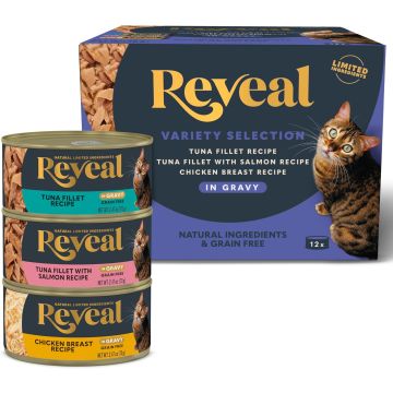 Reveal Alimento Húmedo para Gatos, Pescado y Pollo en Salsa, 12 Latas