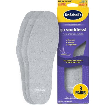 Dr Scholl's Plantillas Go Sockless Amortiguadas 3 Pares