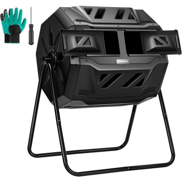 Compostera Giratoria Doble Cámara VIVOSUN 43 Gal Negro