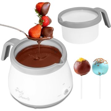 Fondue Eléctrica Mini para Chocolate, 1 Taza, Color Gris