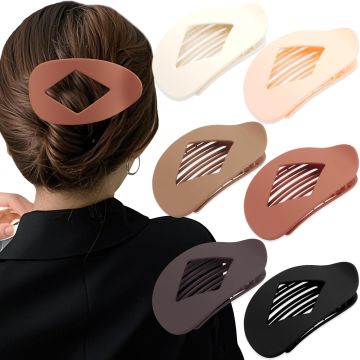 Pinzas grandes ovaladas para cabello 6 piezas