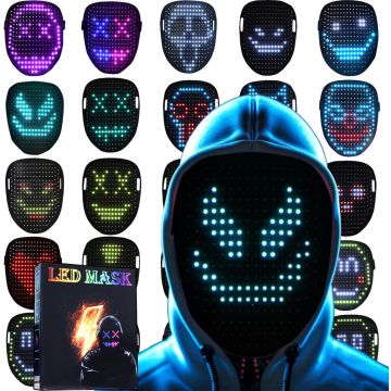 JDBMAOYE Máscara LED con Sensor de Gesto para Fiestas Cosplay