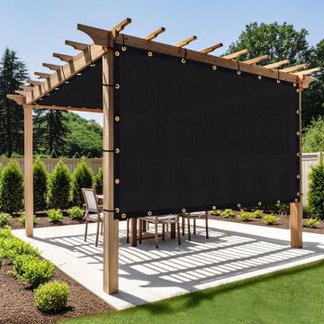 Shade&Beyond Customized Size 10' X 10' Shade Cloth with Grommets, 90% UV Protection UV Protection Mesh Tarp Sun Screens for Patio GN01, Black