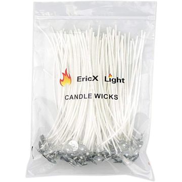 Pabilos para Velas EricX Light 100 piezas Algodón 6 pulgadas