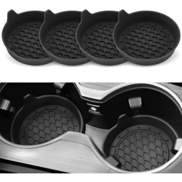Portavasos de Silicona para Auto SINGARO 4 Pack Negro