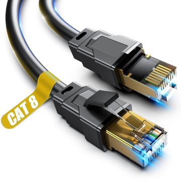 Cable Ethernet Cat8 Vabogu 6FT 40Gbps 2000MHz RJ45 Blindado